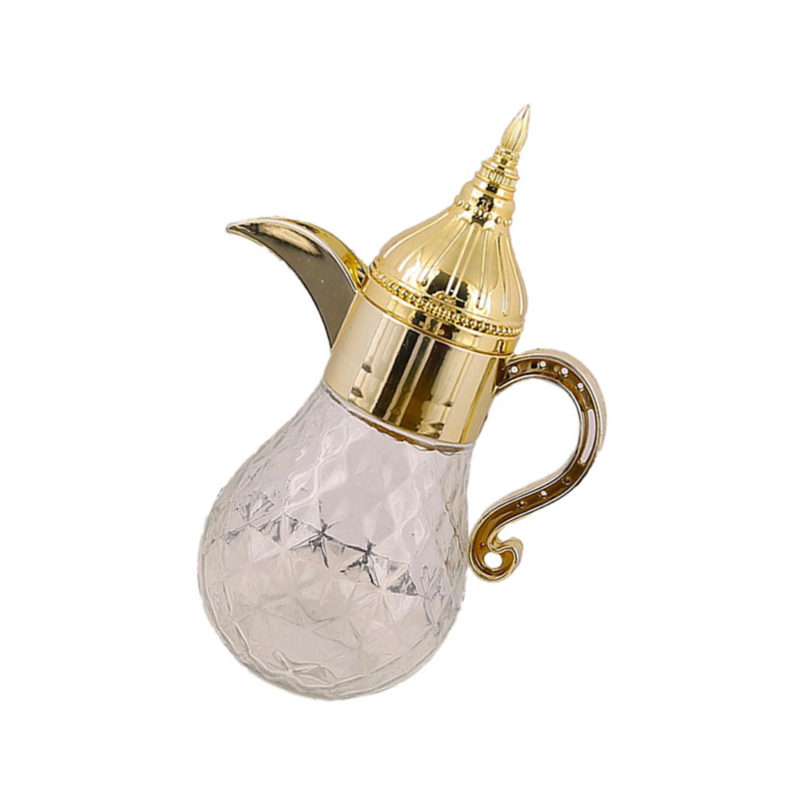 WGBOSMG Middle Eastern Glass Pitcher with Beautiful Carvings Clear Beverage Container Ideal for Serving Beverages Glass Drinking Pourer