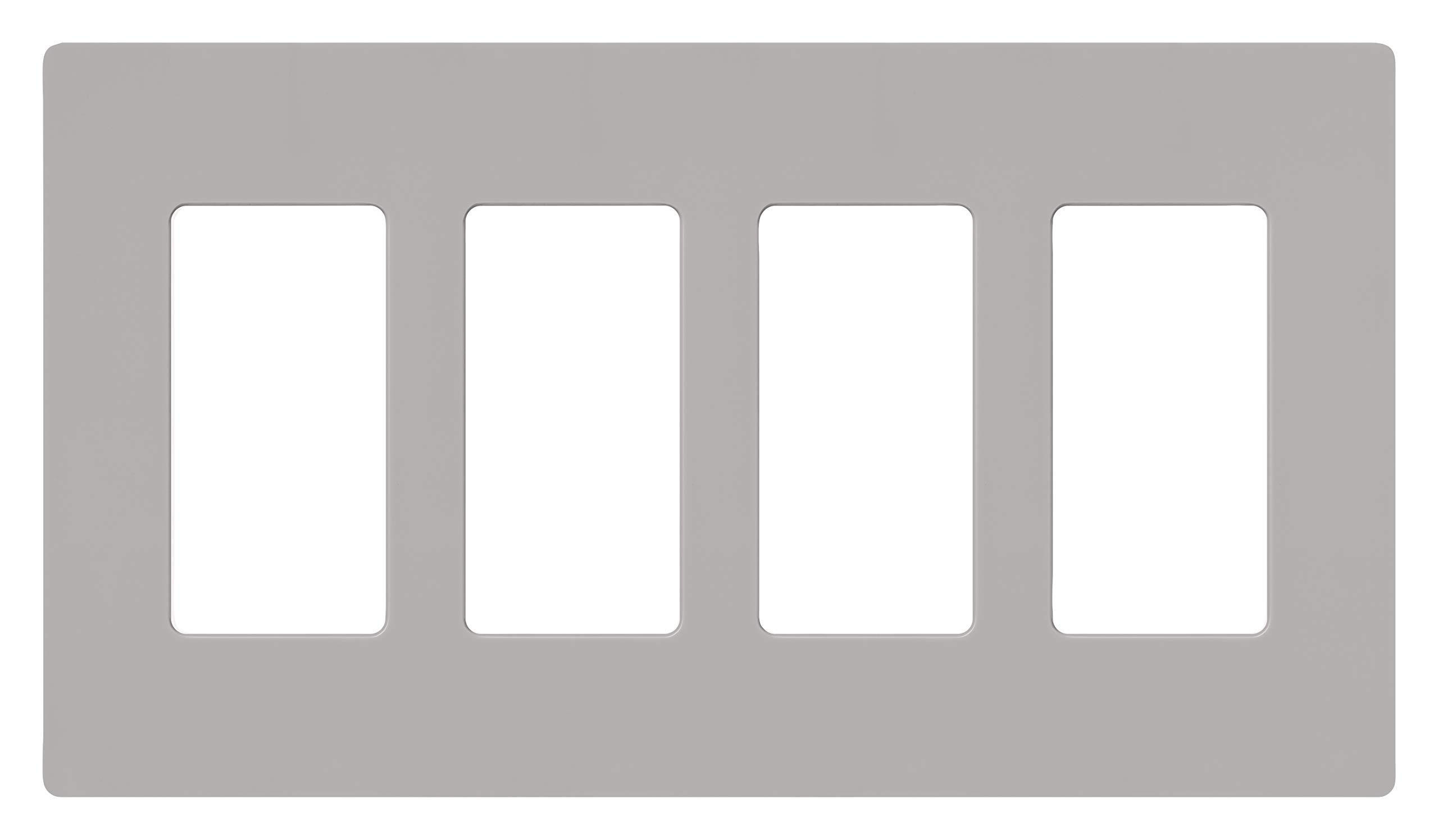 Lutron Claro 4-Gang Screwless Wallplate in Gray