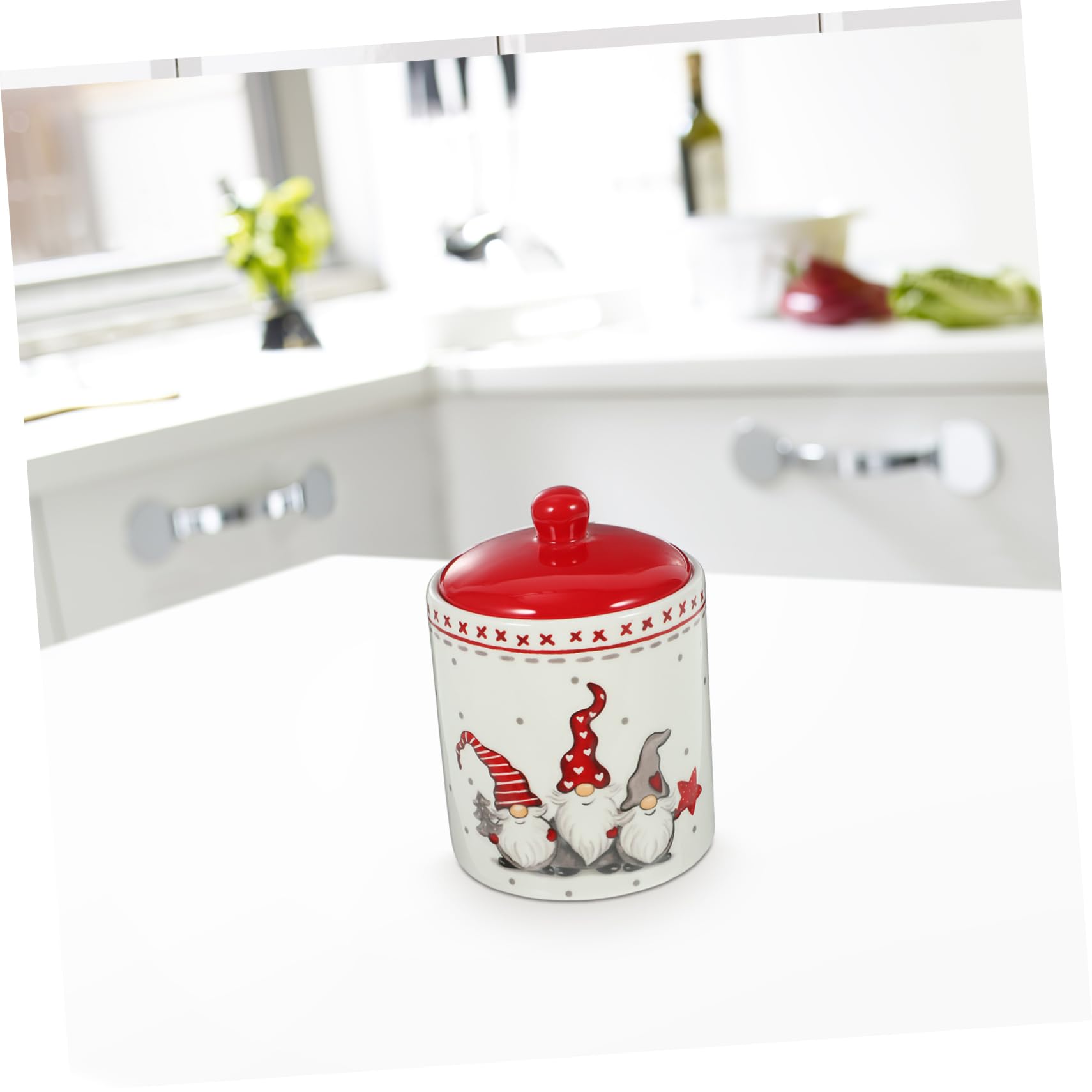 Barattolo Ceramico Natale Con Coperchio Contenitore Per Caramelle e Tè Idea Creativa Per Feste Resealabile e Decorativo Per Snack e Tè Sfuso