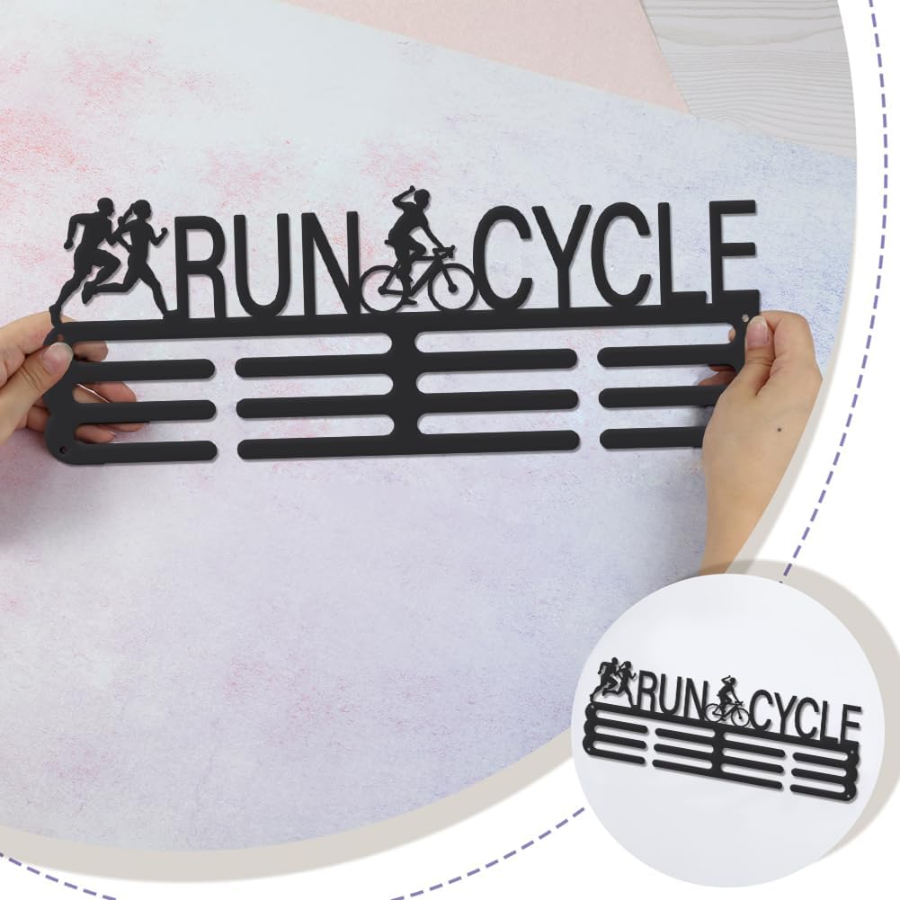 SUPERDANT Duathlon Medal Hanger Running Cycling Awards Ribbon Holder Medal Hook Display Wall Rack Frame Display Rack Can Withstand 10-15 kg Athlete Gift