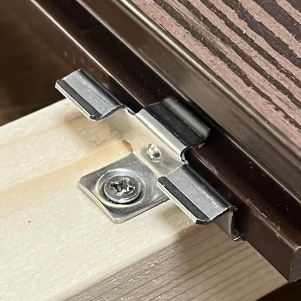 150 WPC Clips para Terrazas, 7,5 mm Clips de Acero Inoxidable para Terraza, Clip de Fijación para Tarimas Separadores, Fijación Tablas Terraza, Rango de Sujeción 7,5 mm, Plata