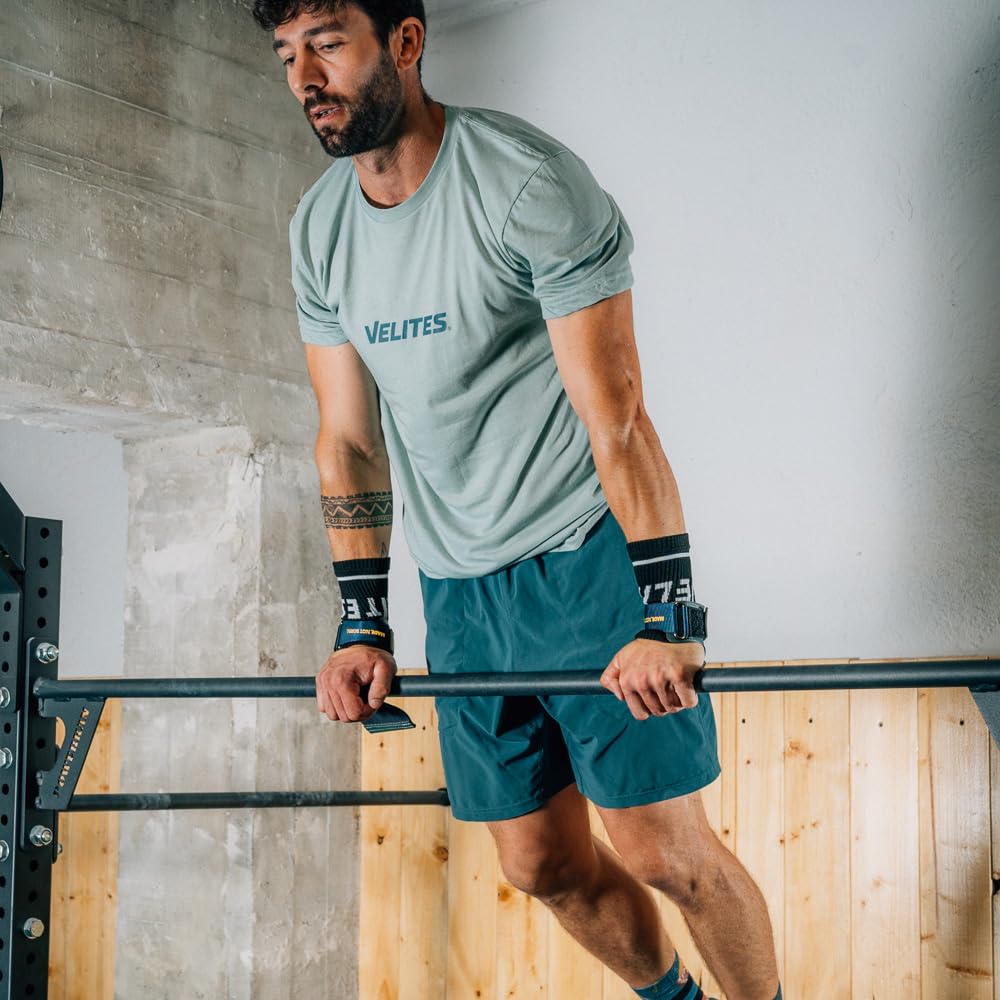 Velites - Paracalli ufficiali CrossFit® Games Quad Ultra - Senza magnesite e sbarre lisce - Polsini e borsa per il trasporto inclusi - Trazioni, Muscle-up e Toes to Bar