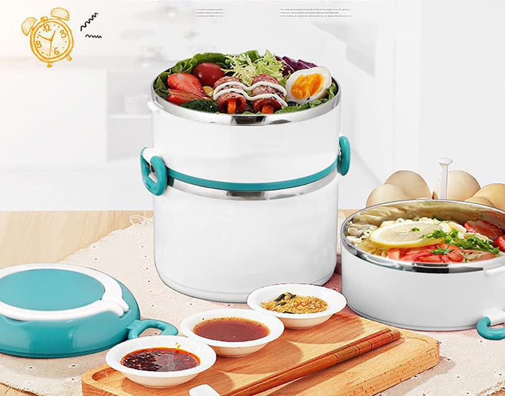 Cajas Bento De Doble Capa, Fiambrera De Acero Inoxidable Engrosada Y Sellada Que Conserva El Calor, Fácil De Limpiar Y De Gran Capacidad para Llevar para Estudiantes Y Adultos