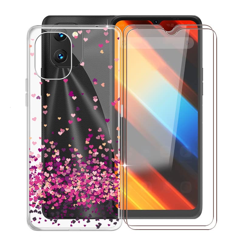 KJYF for Umidigi Power 7s Case, with 2 Pack Screen Protectors, Ultra-Thin Fashion Crystal Soft Case [Not Yellowing] [Anti-drop Protection] Phone Case for Umidigi Power 7s (6.7