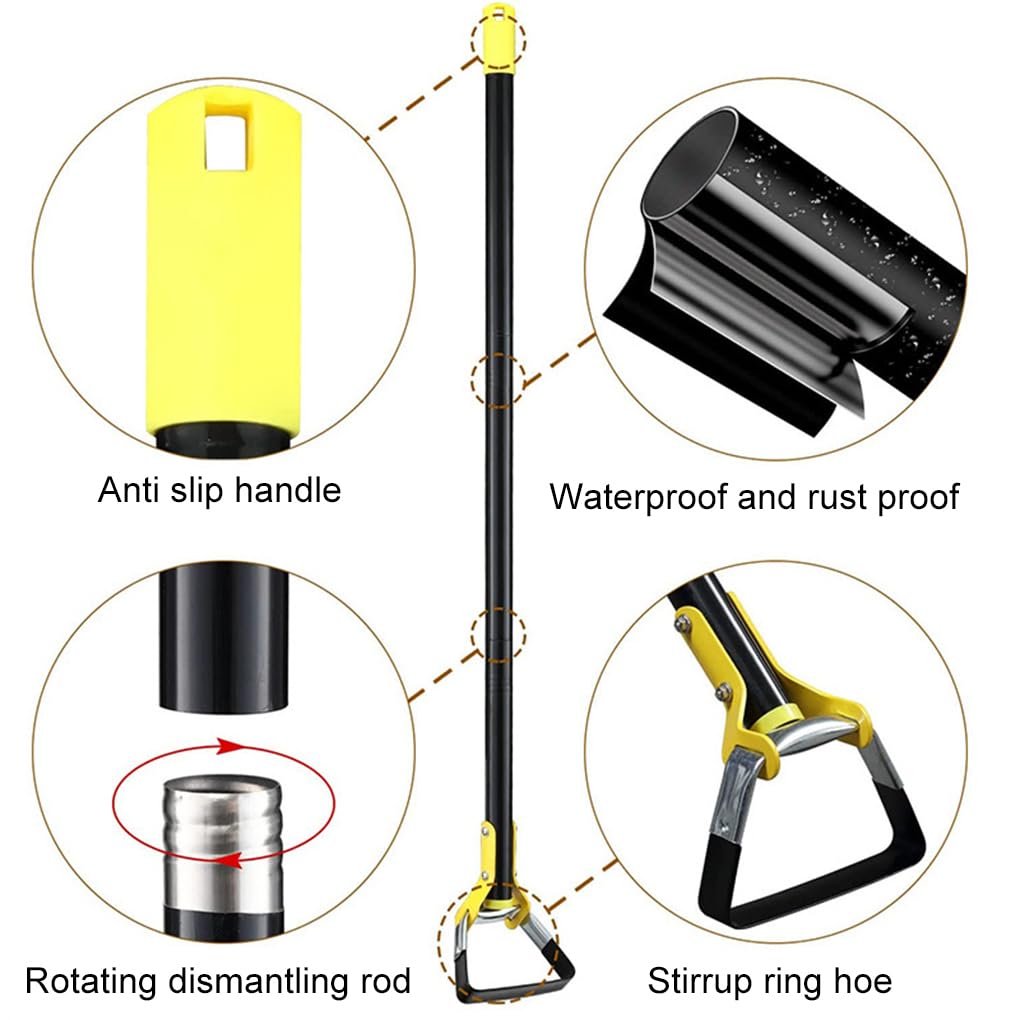 Outils de Jardin en Acier Inoxydable : houe,4 tronçons de 1.6m