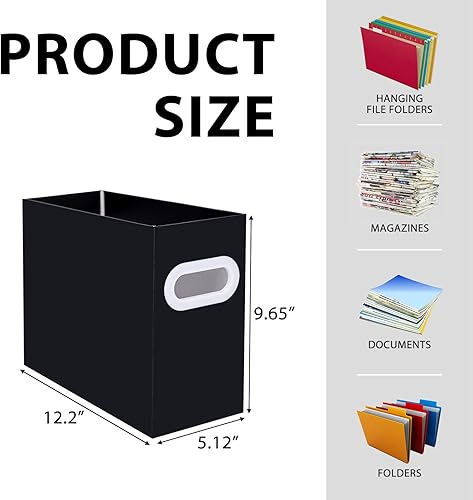 Vista 67 de Organizador de carpetas de archivos colgantes de cartón, caja de archivos plegable para tamaño carta, almacenamiento portátil de archivos