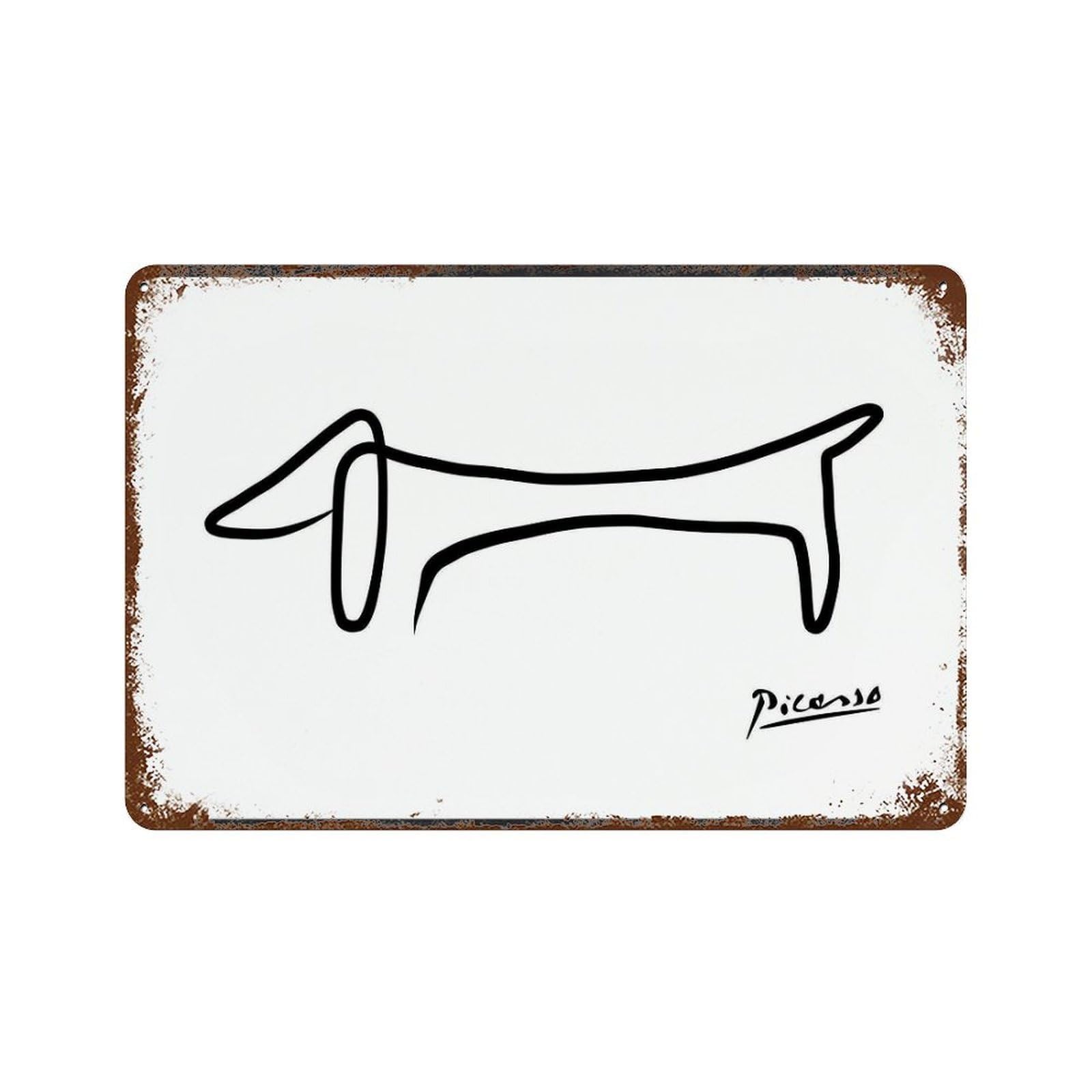 xiaoxiaoshen Dachshund by Pablo Picasso Wall Decor Art Metal Tin Poster Modern Home Decor Art Home Bar Shop Decorations Vintage Sign 20x30cm