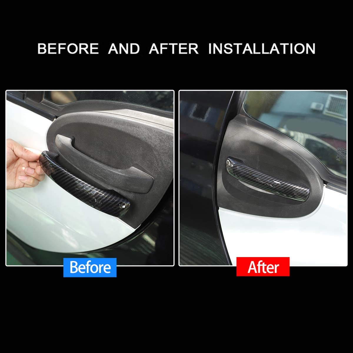 Cubierta De Manija De Puerta Exterior En Estilo Fibra De Carbono Para Smart Fortwo W451 2009-2015