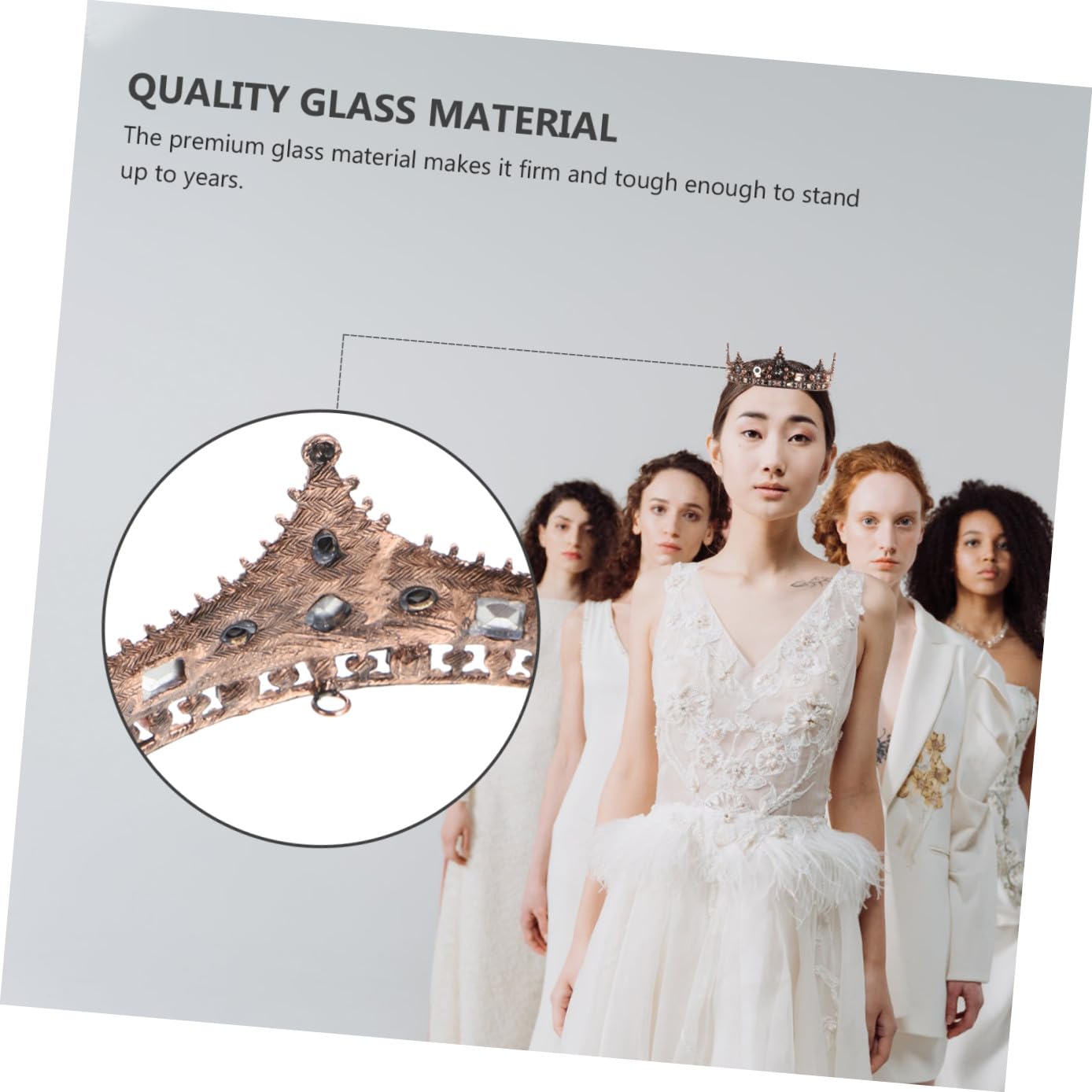 CALLARON Elegante Barockkrone aus Glas in Schwarz für Hochzeit und Party | Vintage Stil, Zarter Kopfschmuck mit Farbiger Glasur, als Dekor für Kostümfest und Geburtstag