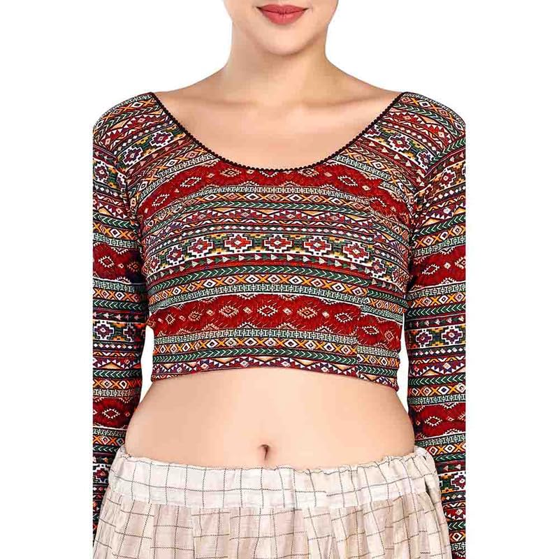 Image of FINESTFIT Women's Stretchable Full Sleeves Round Neck Blouse