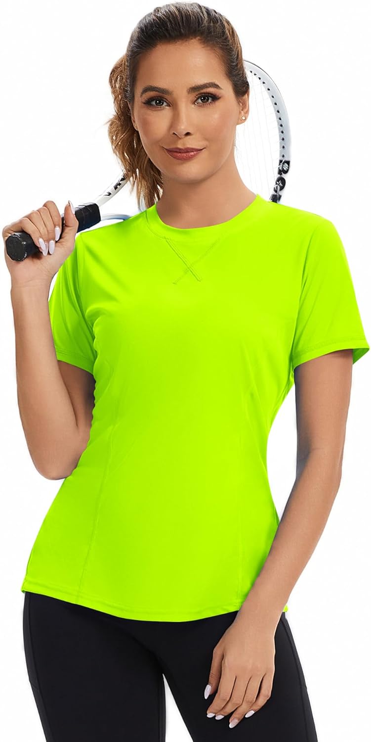 AVOOGUE Women's Short Sleeve Workout Tops Quick Dry Athletic UPF50+ Sun Protection Shirts Gym Hiking Running Yoga Clothes - Image 5