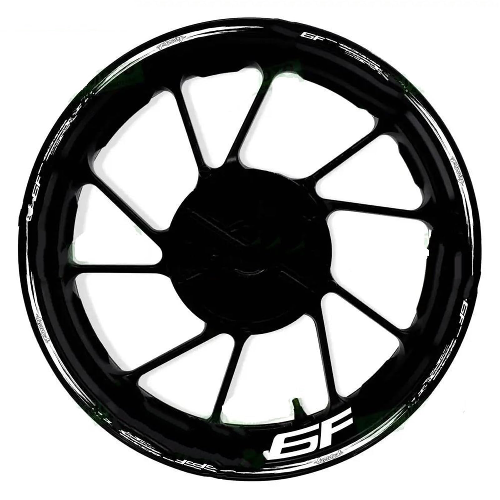 Reflective Motorcycle 17 Inch Front and Rear Wheel Stickers Fairing Hub Decals for Kawasaki for ER-6F for ER6F(Color11)