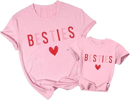 ASTANFY Mommy and Me - Trajes a juego para el día de San Valentín, camisetas de corazón para mujer, camiseta de corazón para el día de San Valentín