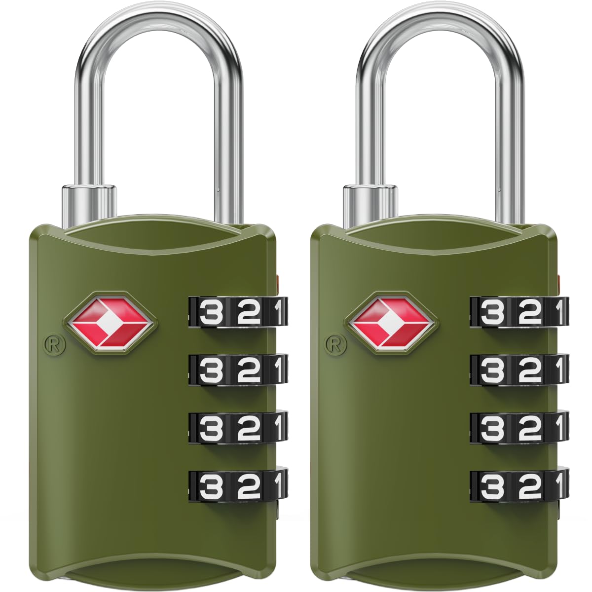 NOVLOCK TSA Approved Luggage Locks – Suitcase Padlock with 4-Digit Security – TSA Travel Padlocks for Suitcases, Backpacks, Cases, Bags – 2-Pack, Green