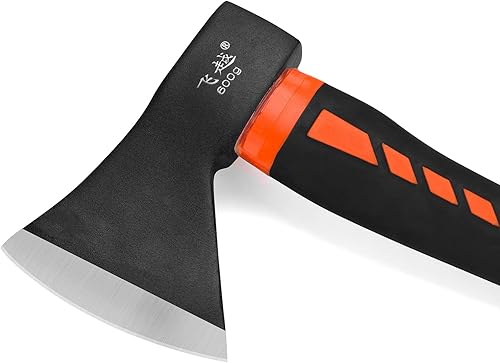 Miniatura 4 de Hacha de cortar para campamento hacha de jardinería hacha de división de madera de acero forjado con mango de fibra de vidrio agarre antideslizante