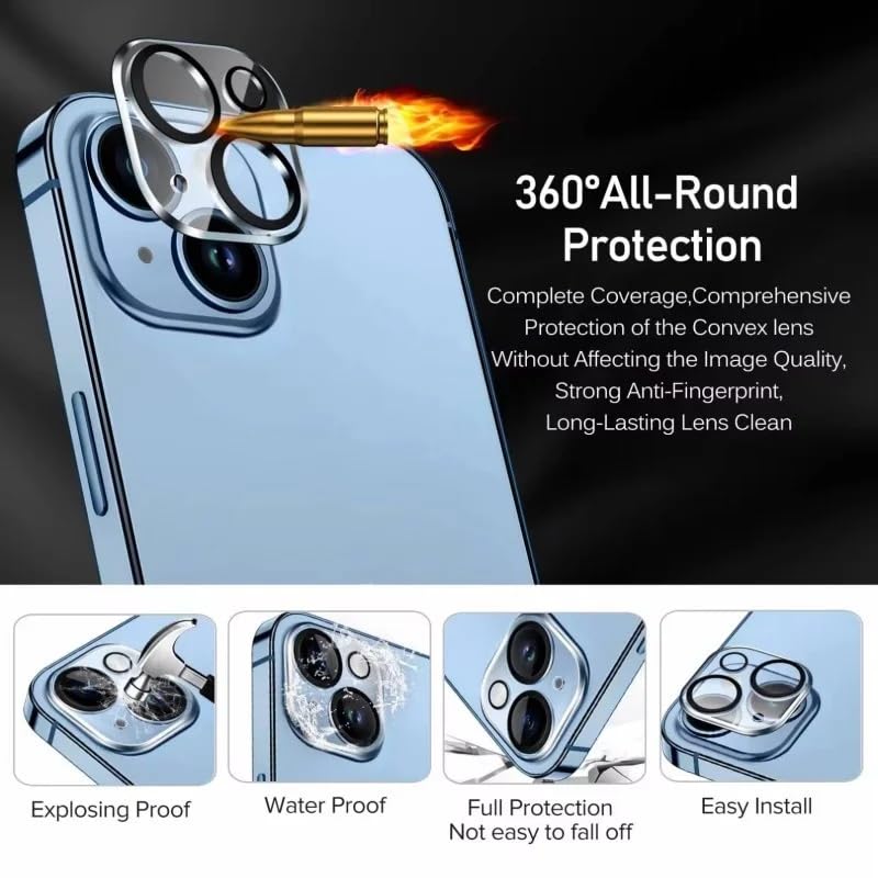 Image of Xmon Back Camera Lens Protector for iPhone 15 Plus Premium Camera Glass Protector Guard, Anti-Scratch, Ultra-Clear, Easy Installation