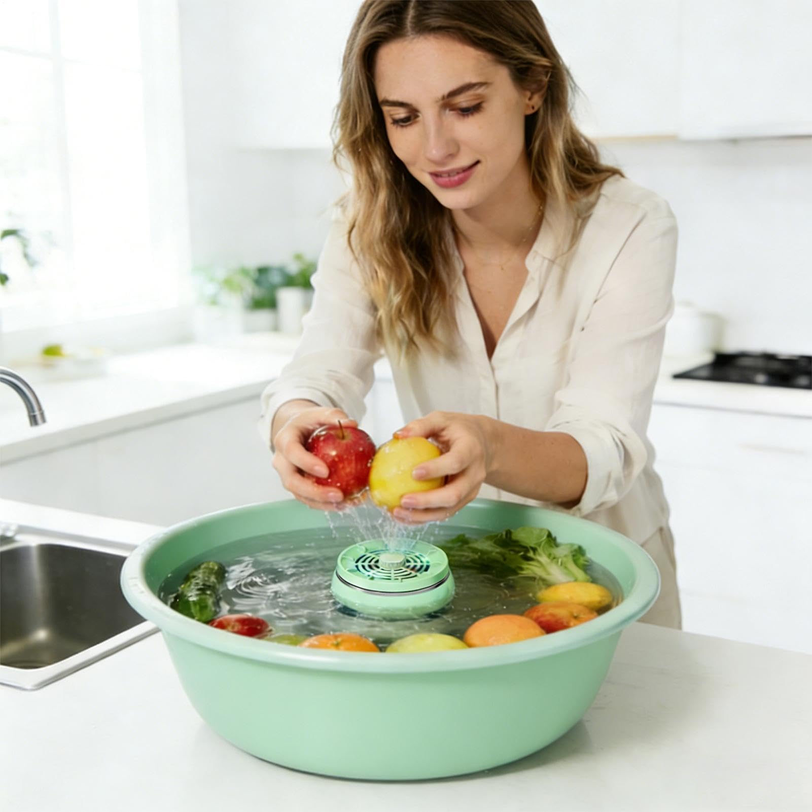 - und waschmaschine 4 Reinigungsmodi, tragbarer, langlebiger, wasserdichter | Elektrolyse-Technologie --Reiniger für Zuhause, Küche, Getreide, Fleisch, Reis,