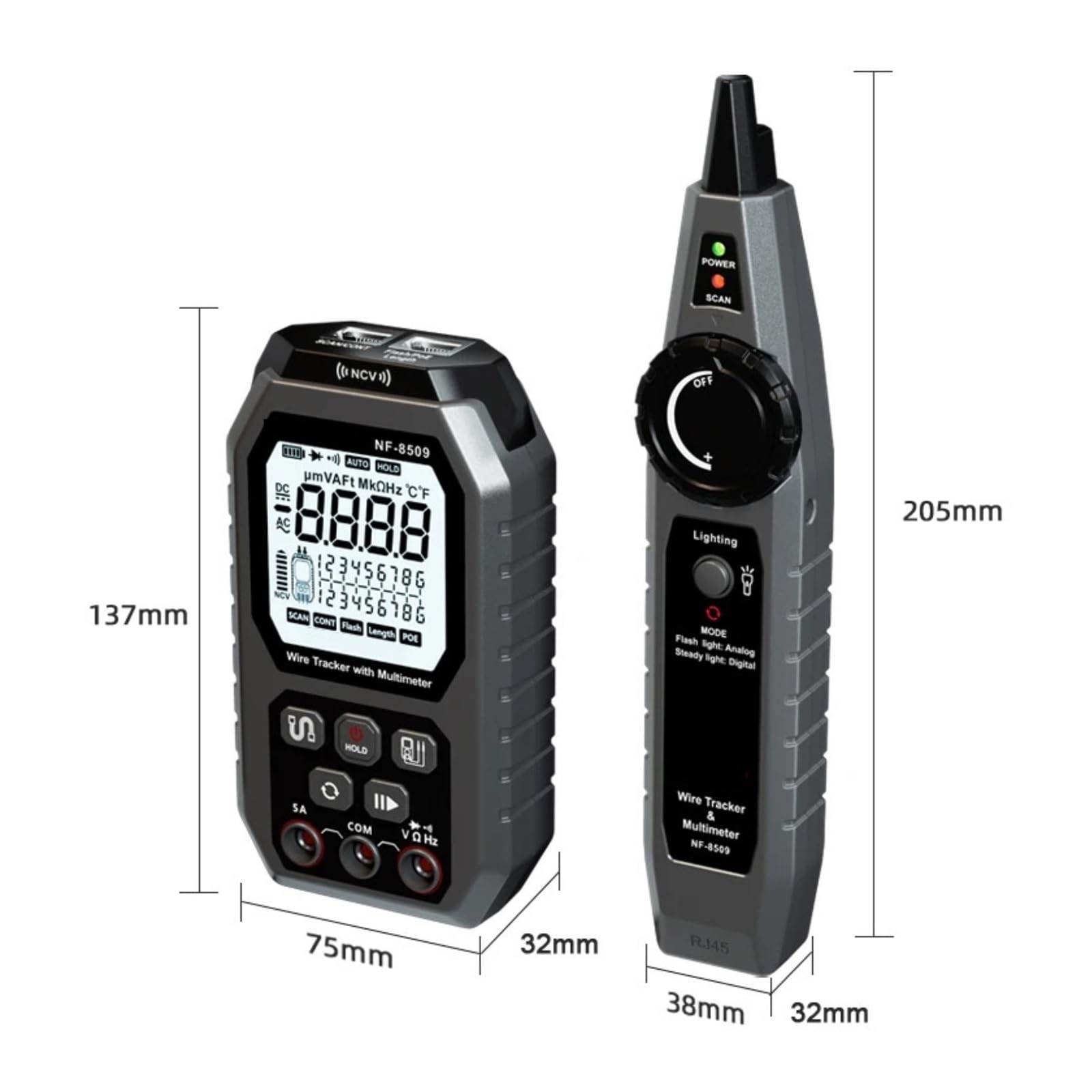 Multifunktions-Netzwerkkabeltester Zur Kabelprüfung, Multimeter, Strom-, Spannungs- Und Widerstandsprüfung, Drahtsucher Leicht Und Tragbar
