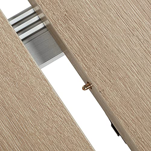 55 Downing Street Farmhouse Rustic Distressed Natural Wood Rectangular Dining Table 29 3/4" X 35 1/2" Gray Aluminum 4-Leaf Extension For Living Room Bedroom Dining Room Entryway House Home #TOP4