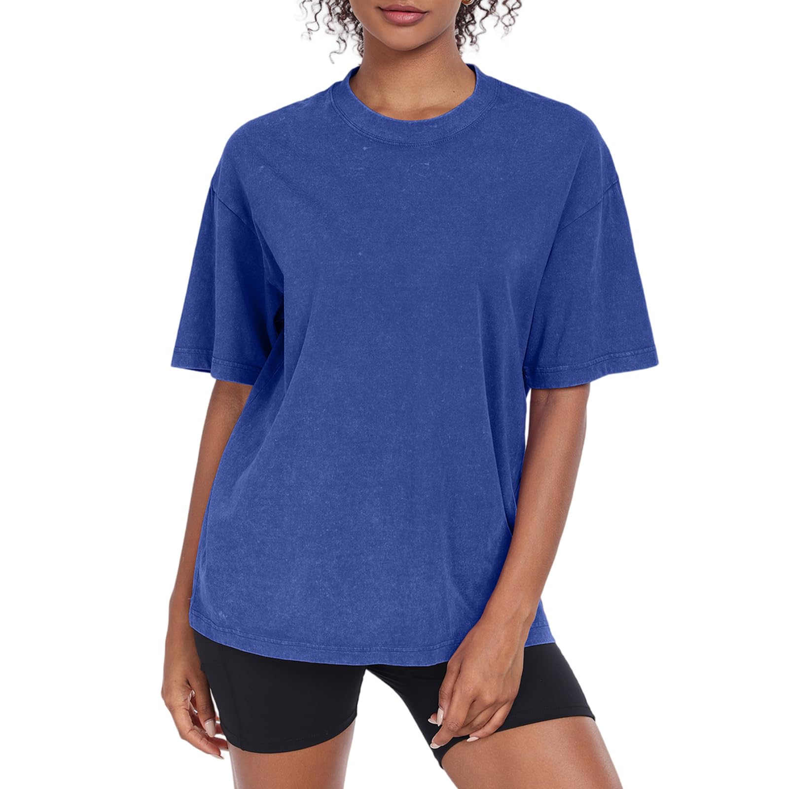 Oversized Tshirt for Damen Rundhals Kurzärmeliges Tops Casual Lockere Basic Sommer Tee Shirts Bluse