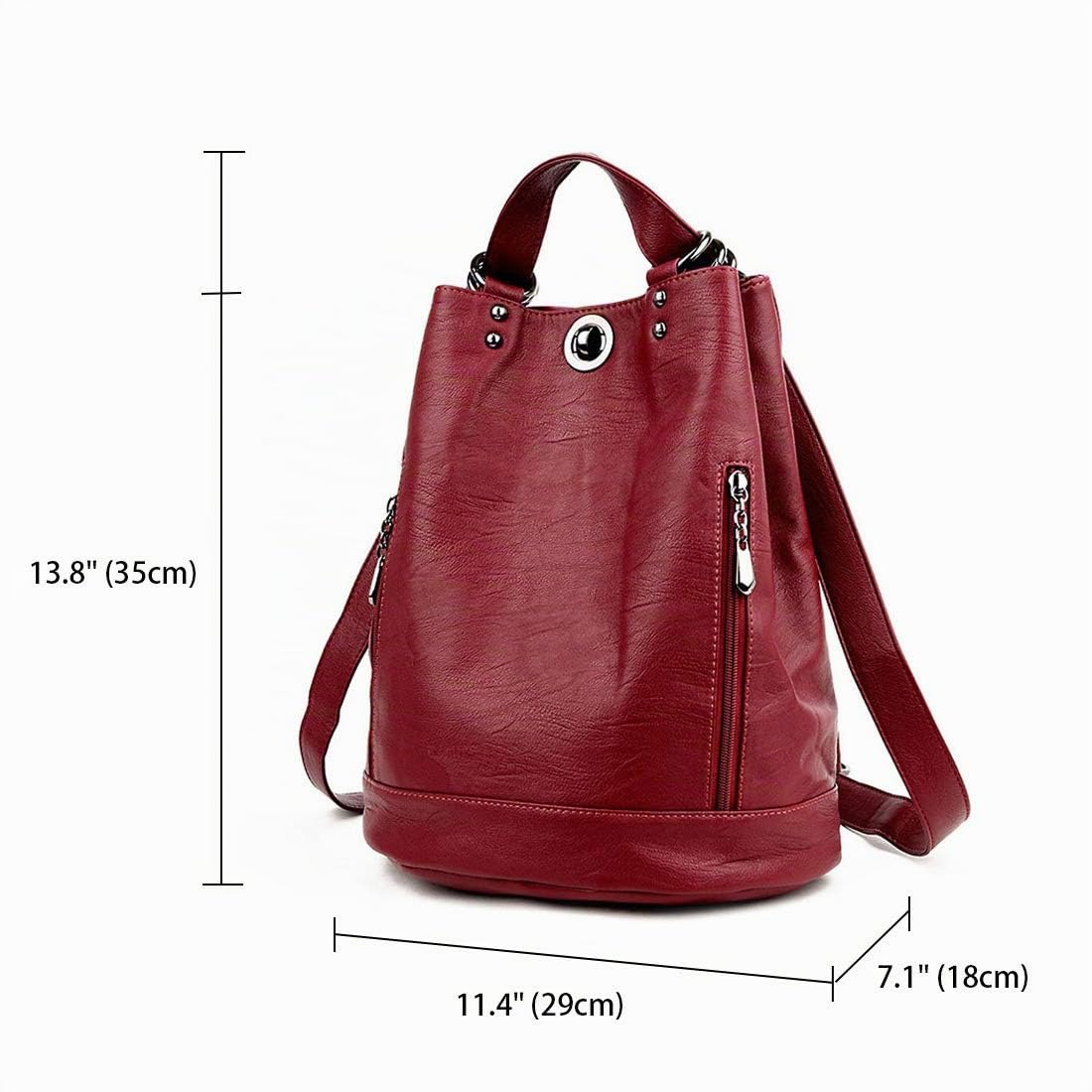 AINUOEY Mujer Bolsos Mochila Casual Bandolera Marca Mediano Antirrobo Italianos PU Cuero 76620 1 piezas