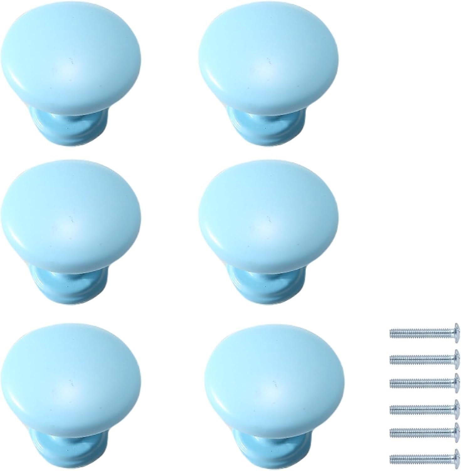 Tnbccxn Blue 27*27Mm Cabinet Handles, Cabinet Handles,6 Pack Wardrobe Knobs Cabinet Door Knobs Colored(Blue 27 * 27Mm)