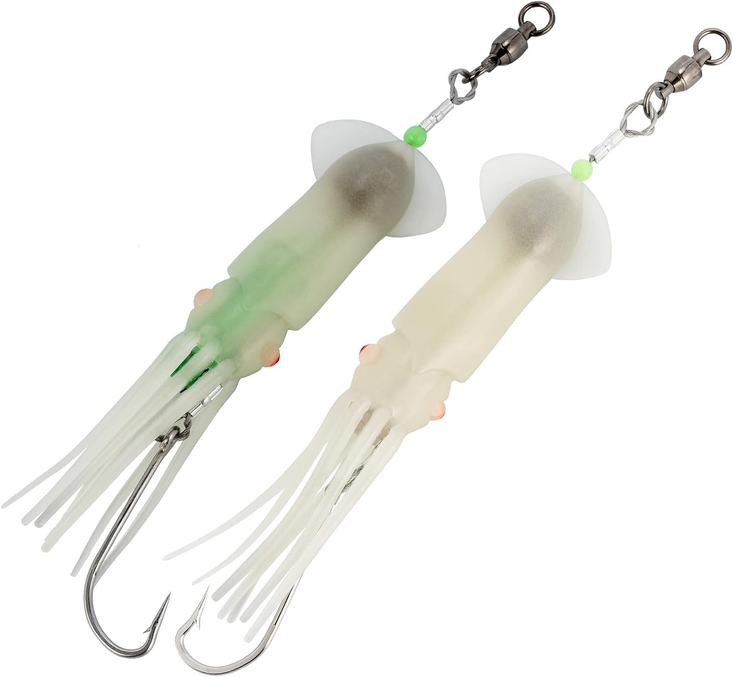 Dr.Fish Saltwater Fishing Lures LED Lures 6 Inch Squid Jigs Salmon
