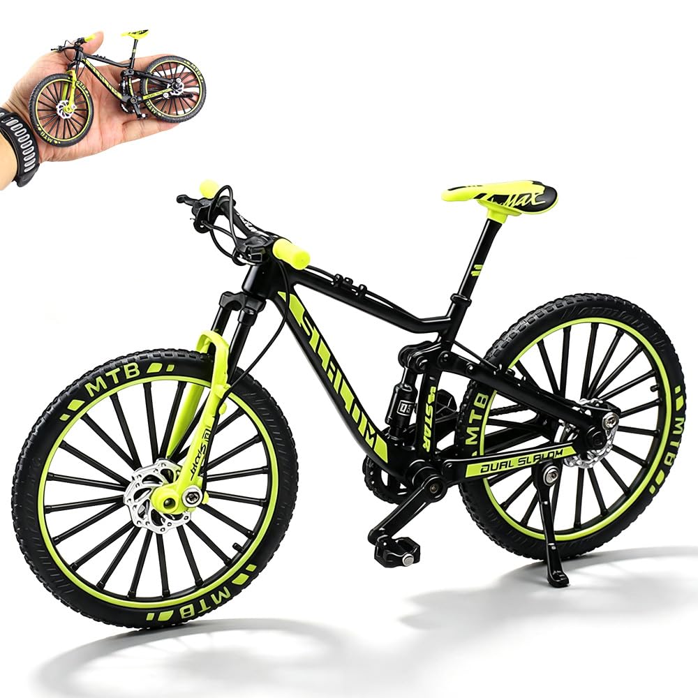 SGZIOO Mini Finger Bike 1:10 Scale, Finger Mountain Bike, Miniature Mountain Bike Model, Finger Bicycle Model for Home Office Tabletop Decor, Mini Bicycle Ornament for Cycling Enthusiasts, Collectors
