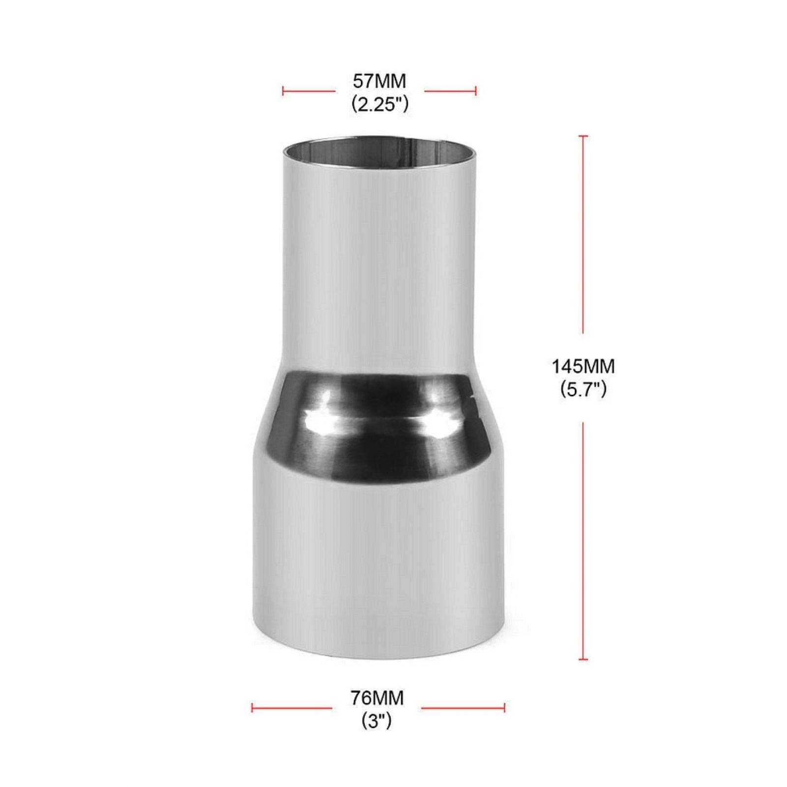 Adattatore per tubo di scarico, connettore per tubo di scarico in acciaio inossidabile Adattatore per tubo di scarico universale per parte modificata per auto(57-76MM)