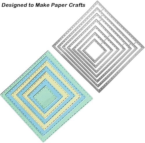 Miniatura 3 de DaKuan - 3 formas diferentes de troqueles de corte, moldes de plantilla de metal (cuadrado, círculo y corazón), 24 piezas de herramientas de