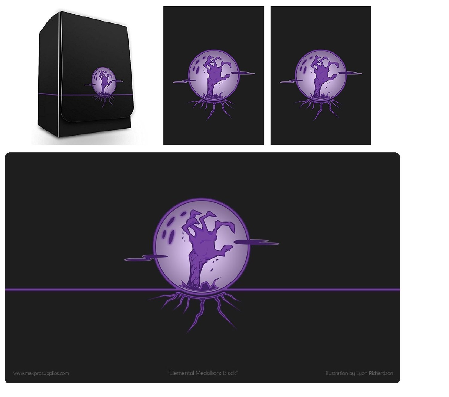 Buy 1 ICONIC ELEMENTAL Undead Symbol BLACK Deck Box , PLAYMAT and 100