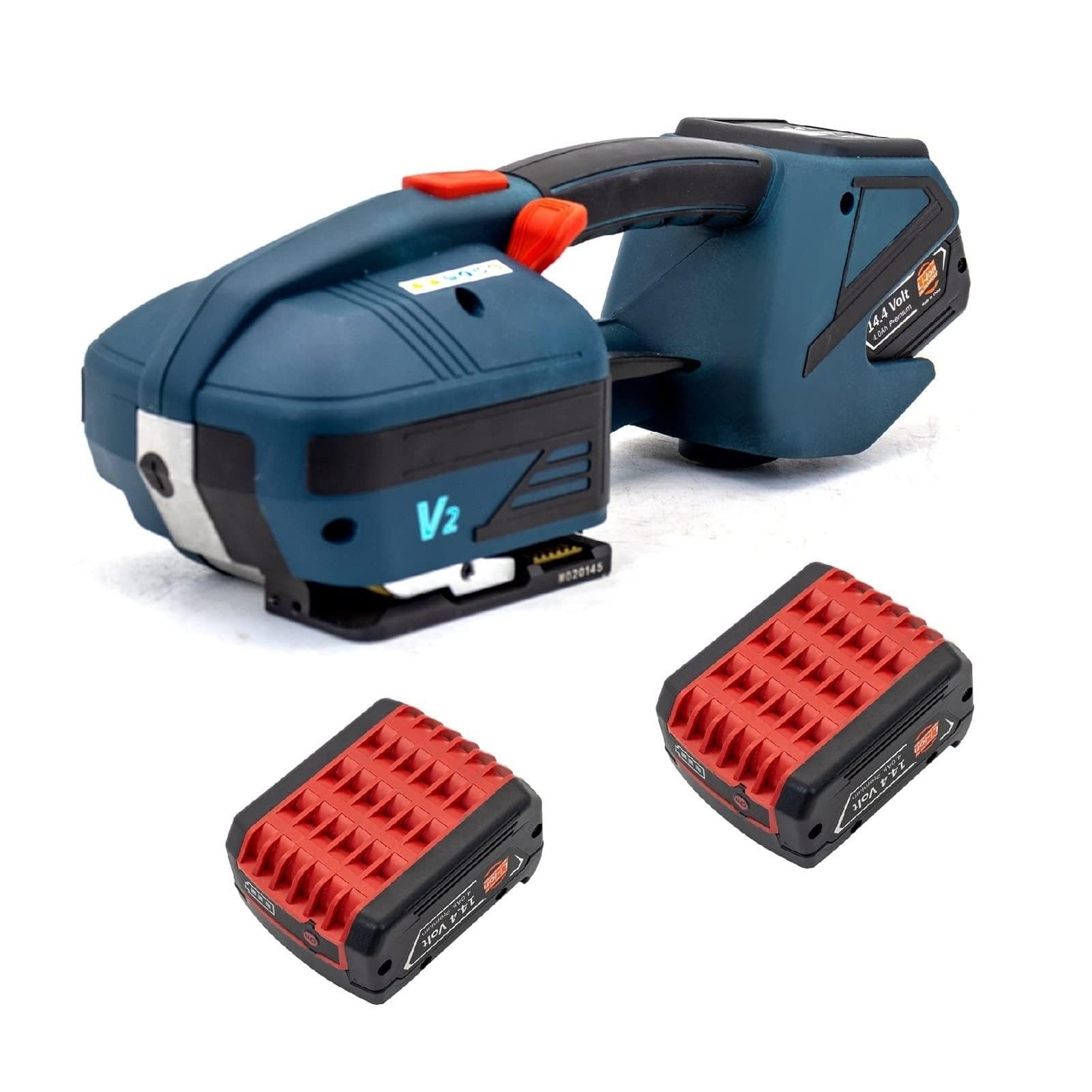 Lpuhhda Two Battery Portable Electric Strapping Machine With 2 Batteries V2 13Mm To 16Mm Automatic Packaging Tool For Pet Pp Belt(Two Battery)