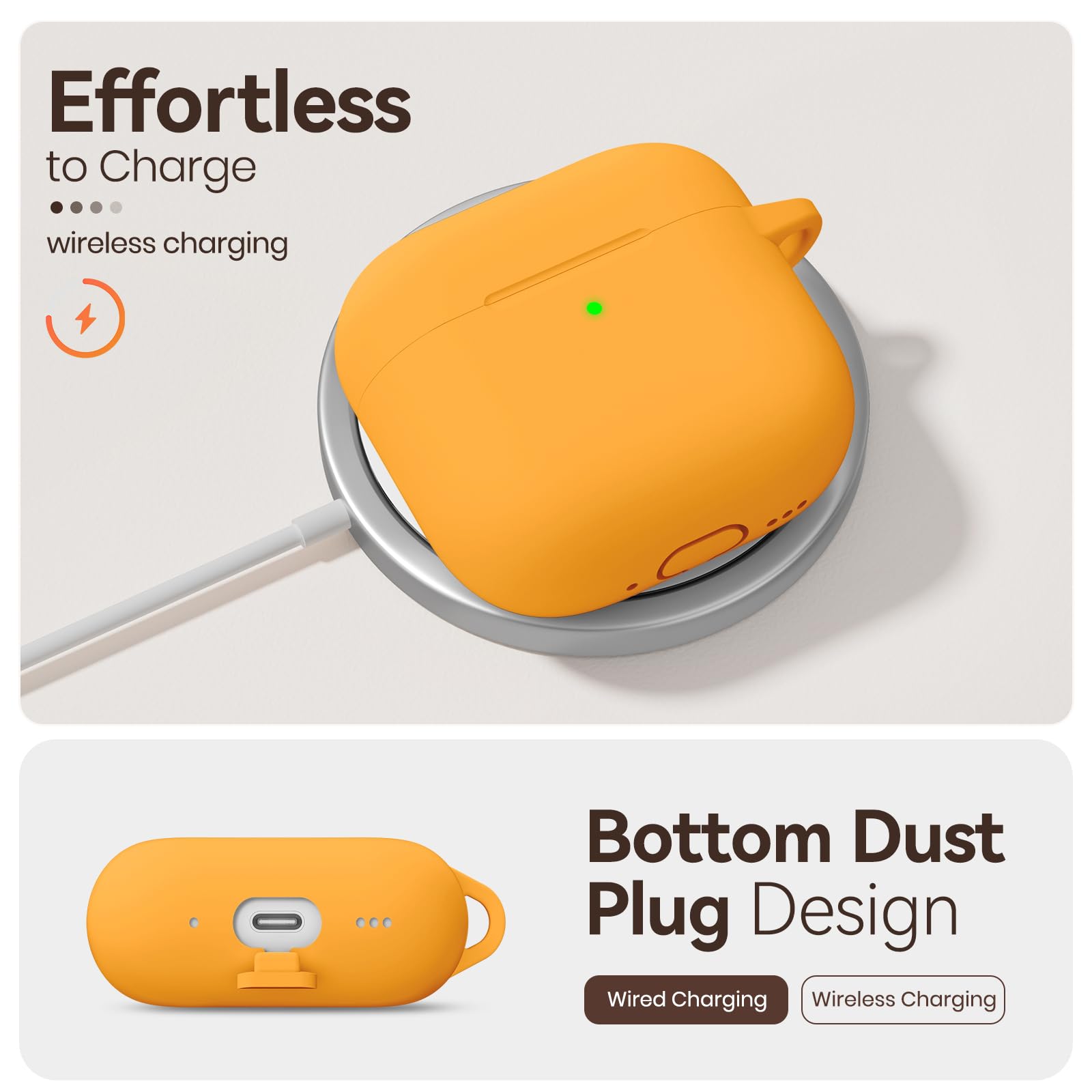 Etui kompatybilne z AirPods 4, miękki materiał silikonowy do etui AirPod 4, odporne na zarysowania, zestaw do czyszczenia i breloczki do kluczy, odpowiednie do AirPods Pro 4th (2024