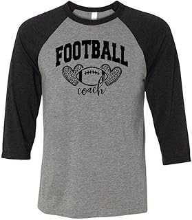 Arch Football Coach Three-Quarter Raglan Sleeve Baseball Shirt Unisex 2X-Large Grey/Black