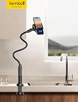 Phone Holder Bed Gooseneck Mount - Lamicall Cell Phone Stand Clamp Clip for Desk, Flexible Lazy Long Arm Headboard Bedside for iPhone 13 14 15 16 17 Pro Max Mini Plus, S24 S25 Ultra, 4-7" Smartphones