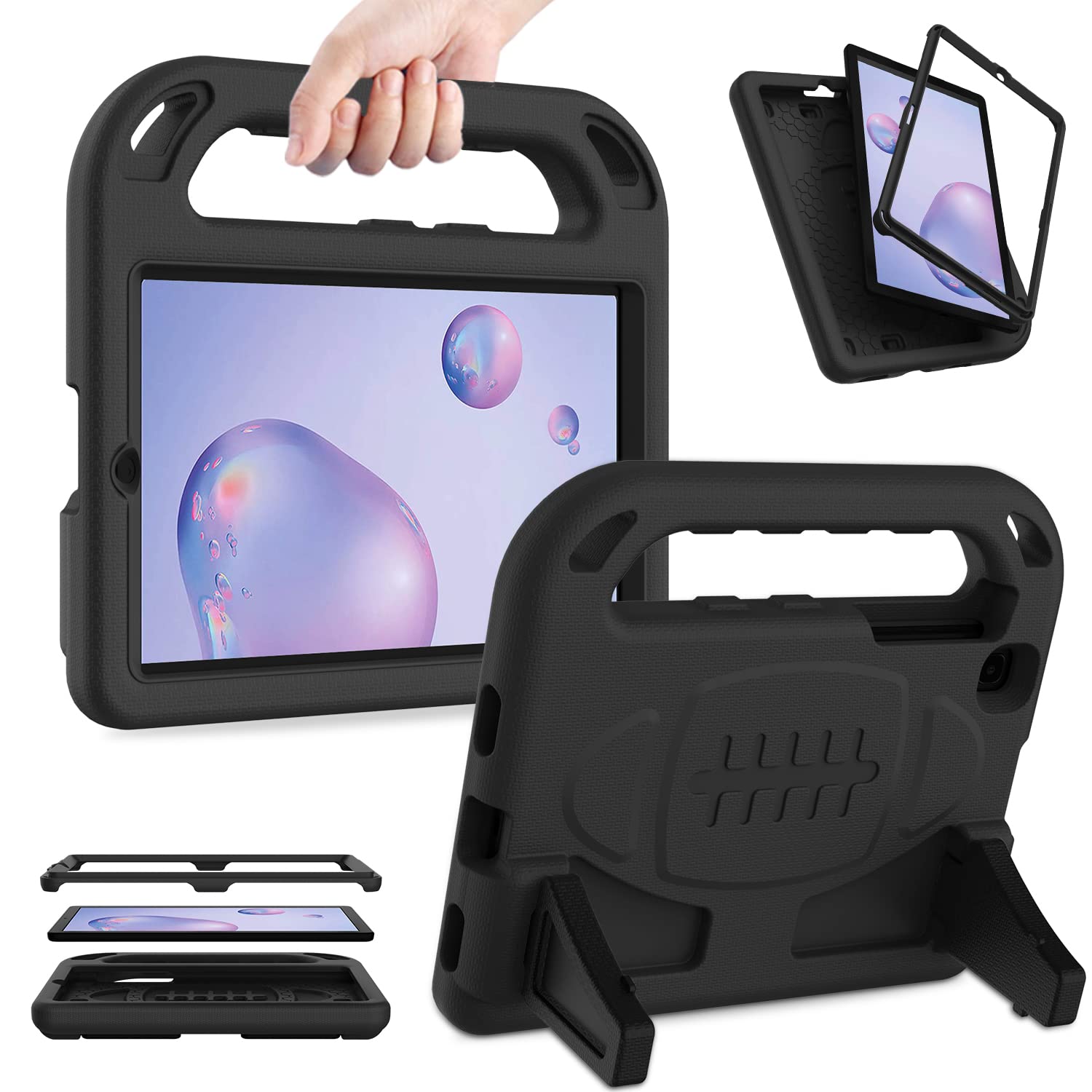 AVAWO Kids Case for Samsung Galaxy Tab A 8.4 (2020) SM-T307 - Built in Screen Protector - Shock Proof Lightweight Convertible Stand Kids Friendly Case for Galaxy Tab A 8.4-inch Release in 2020, Black