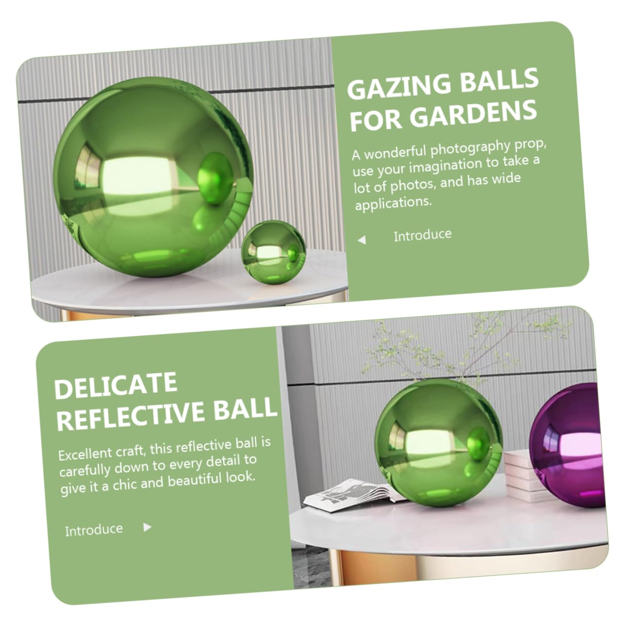 BESTonZON Garden Sphere Decorative Metal Gazing Ball Reflective Ball for Outdoor