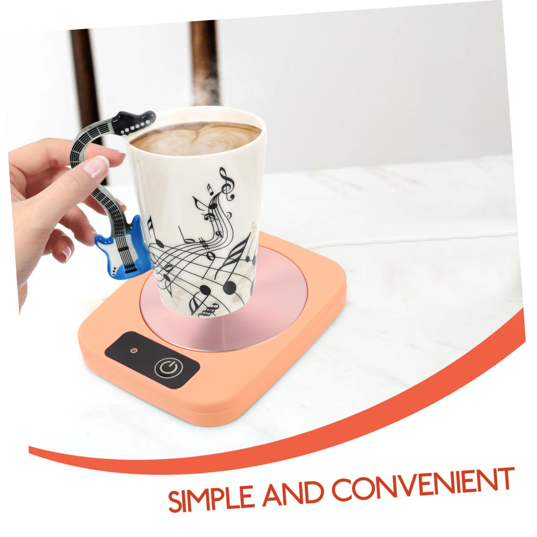 PRETYZOOM Warm Coffee Mug Desk Cup Warmer Electric Heating Coaster Milk Warmer Safety Auto-Off Function