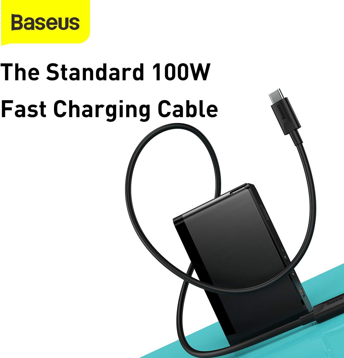 USB C Charger, Baseus 120W GaN II Fast Charger, Quick Charge 5.0 Compact Charger with 100W USB C Cable, for MacBook Pro/Air, Laptops with Type-C, iPad, iPhone 13/13 Pro/12/11/XR/XS, Samsung, Black