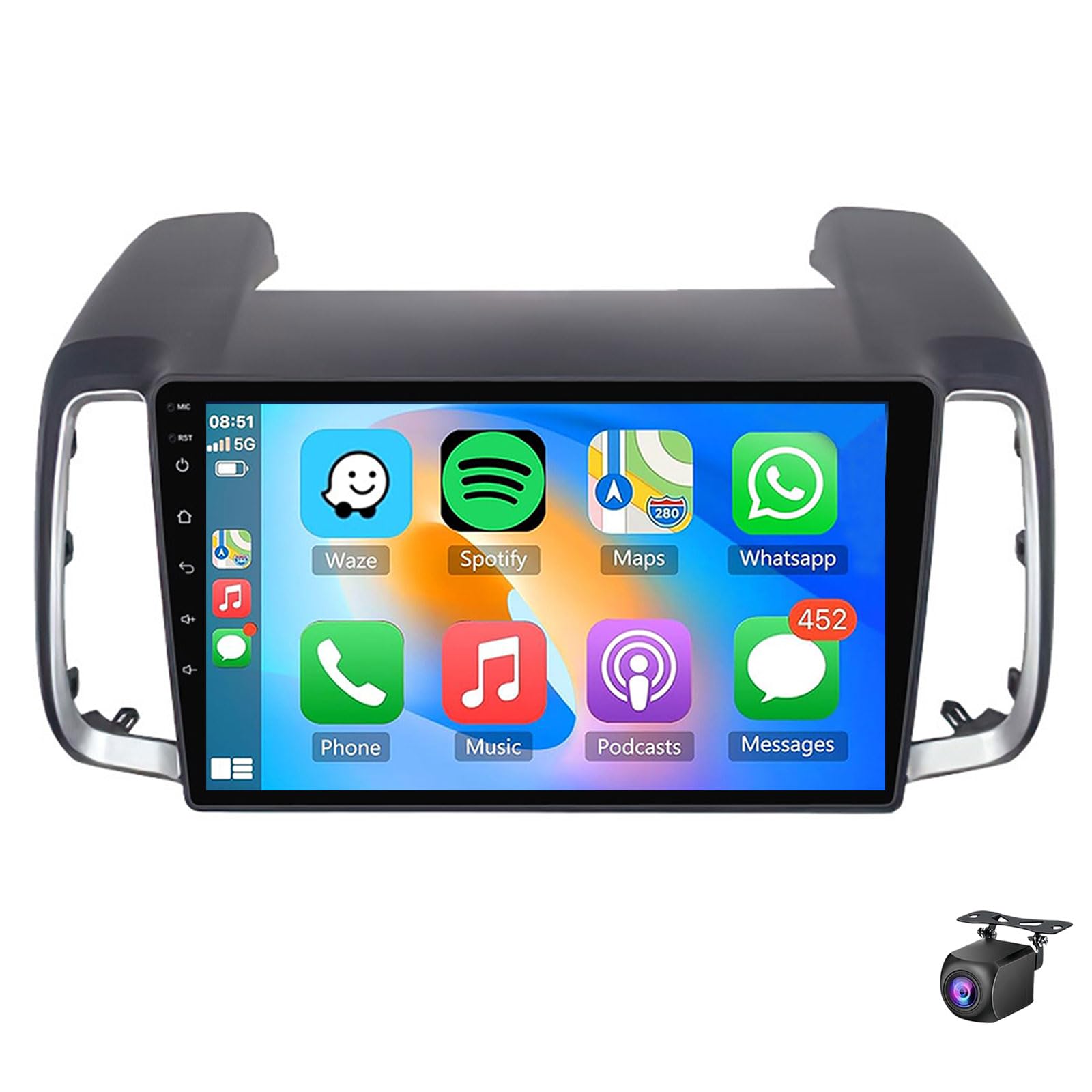 Ecpuk Android 15 Car Stereo For Hyun-dai IX35 2018 9 Inch Touchscreen Car Radio With Wireless Carplay Android Auto GPS Navi WiFi Bluetooth 5.0 32EQ DSP FM RDS SWC Backup Camera MIC(Size:8Core 8+256G)