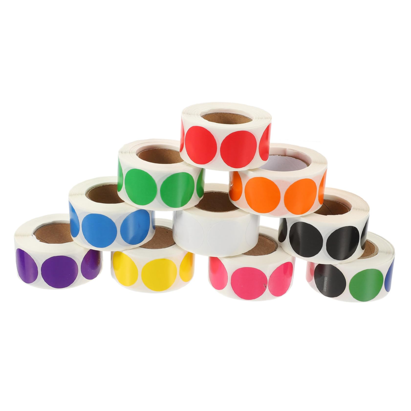 MAGICLULU Adesivi Pois Colorati Rotondi Autoadesivi da 10 Pezzi 500 Pezzi per Rotolo Etichette Colorate Portatili per Scuola Ufficio e Organizzazione Colore Casuale