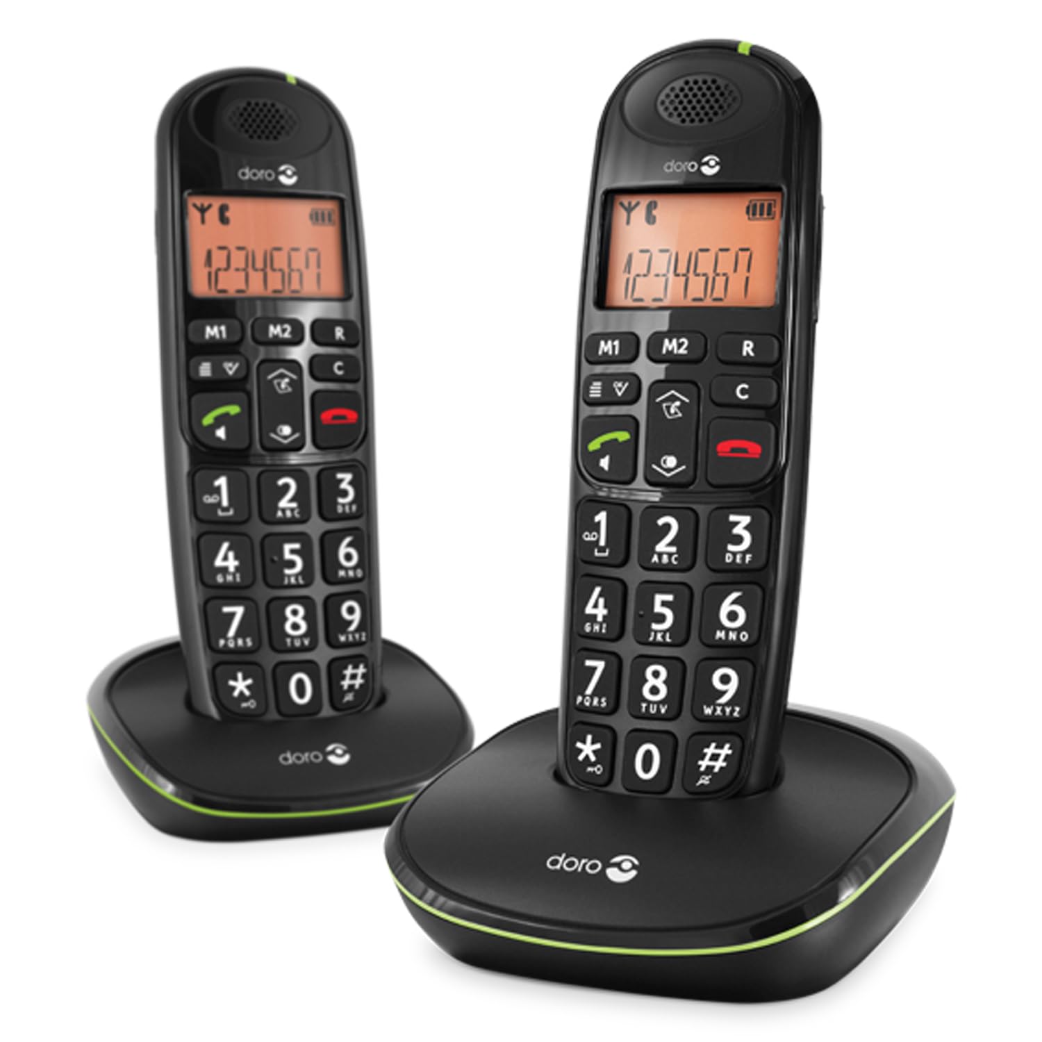 DORO - Doro PhoneEasy 100w - Schnurloses Festnetztelefon - Große Displayanzeige - Extra große Tasten - Freisprechfunktion - Lauter Klingelton - Lautstärkeregler - Schwarz