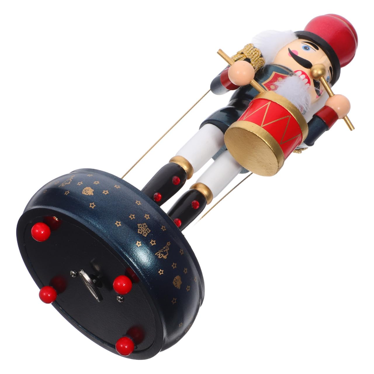 ULTECHNOVO Boîte à Musique Casse-Noisette à Remontoir en Bois Bleu avec Base Ronde, Décoration de Noël Classique pour Salon, Jouant des Mélodies Festives Traditionnelles