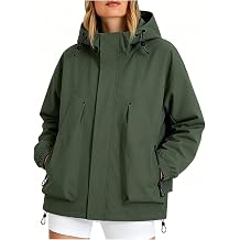 Waterproof Jacket Women, Lightweight Hooded Raincoat Windbreaker Coat