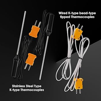 Amazon | 熱電対温度計デジタルK/Jタイプ、4Kタイプ熱電対付き