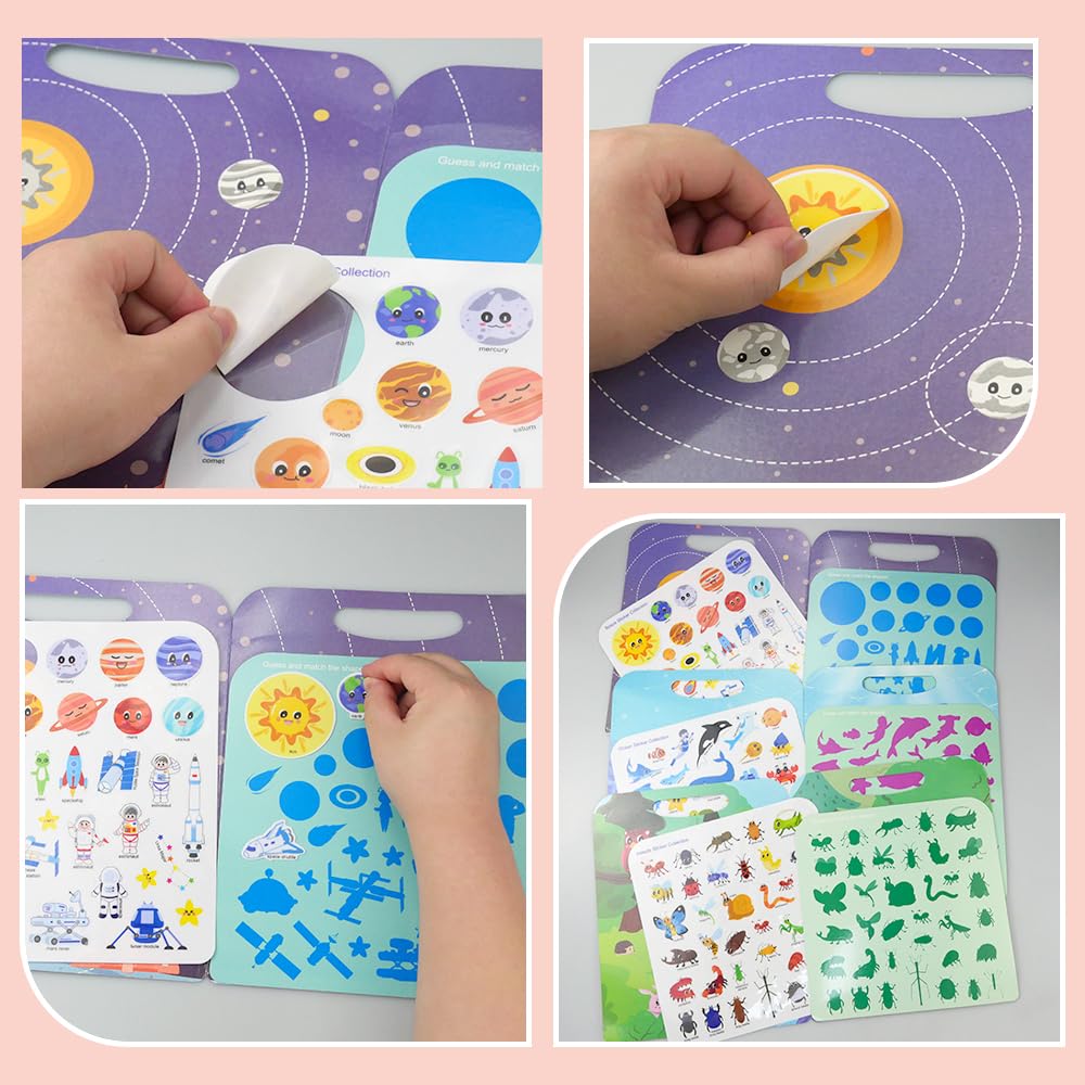 3 Libri Di Adesivi Riutilizzabili Per Bambini - Insetti, Spazio E Oceano - Foto 9