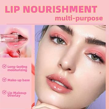 Lip Gloss Set 4 Pack Fruit-Flavored Lip Glow Oil for Hydrated & Moisturizing Lips Transparent Colorless Moisturizing Lip Lotion- Comprehensive Lip Care Kit - Beauty Gift for Women
