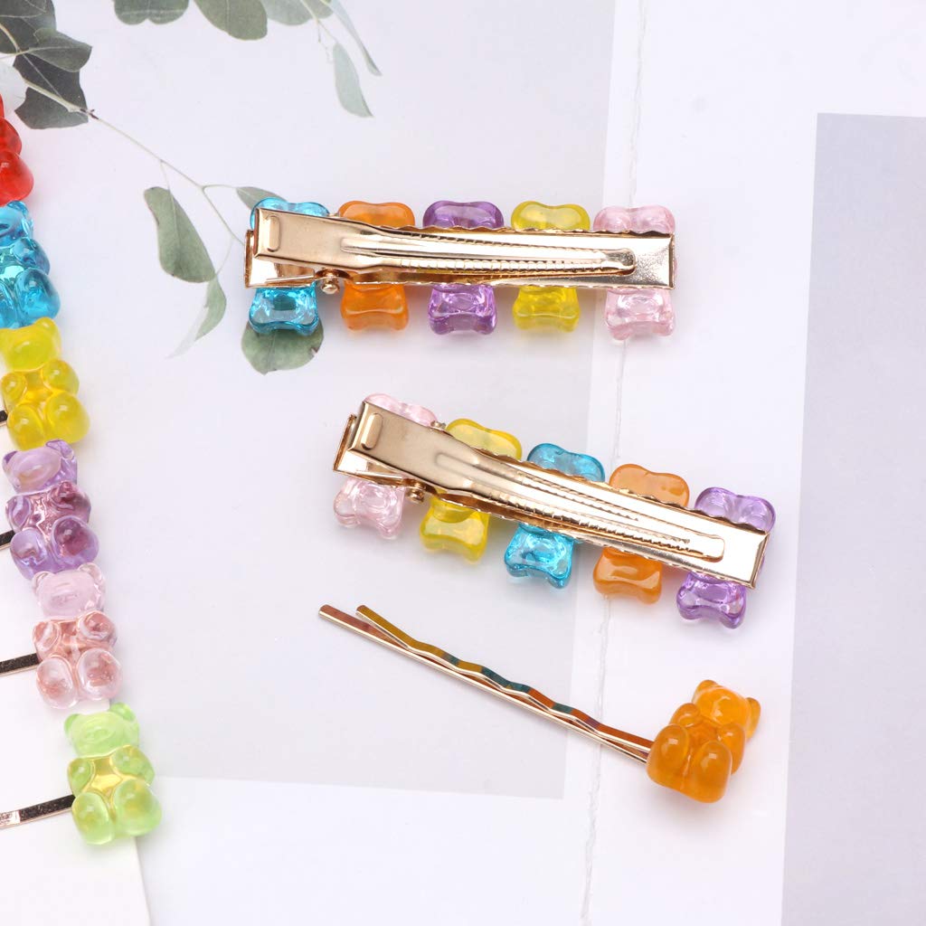 LIANXUE Mixed Cartoon Panda Bear Hair Clips Barrettes Gummy Bear Rainbow Candy Hairpins Kids Hair Accessories For Women Girls - Image 9