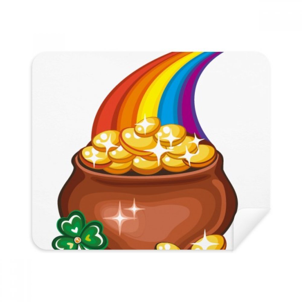 Clover Shine Rainbow Ireland St.Patrick's Day Cleaning Cloth Screen Cleaner 2pcs Suede Fabric