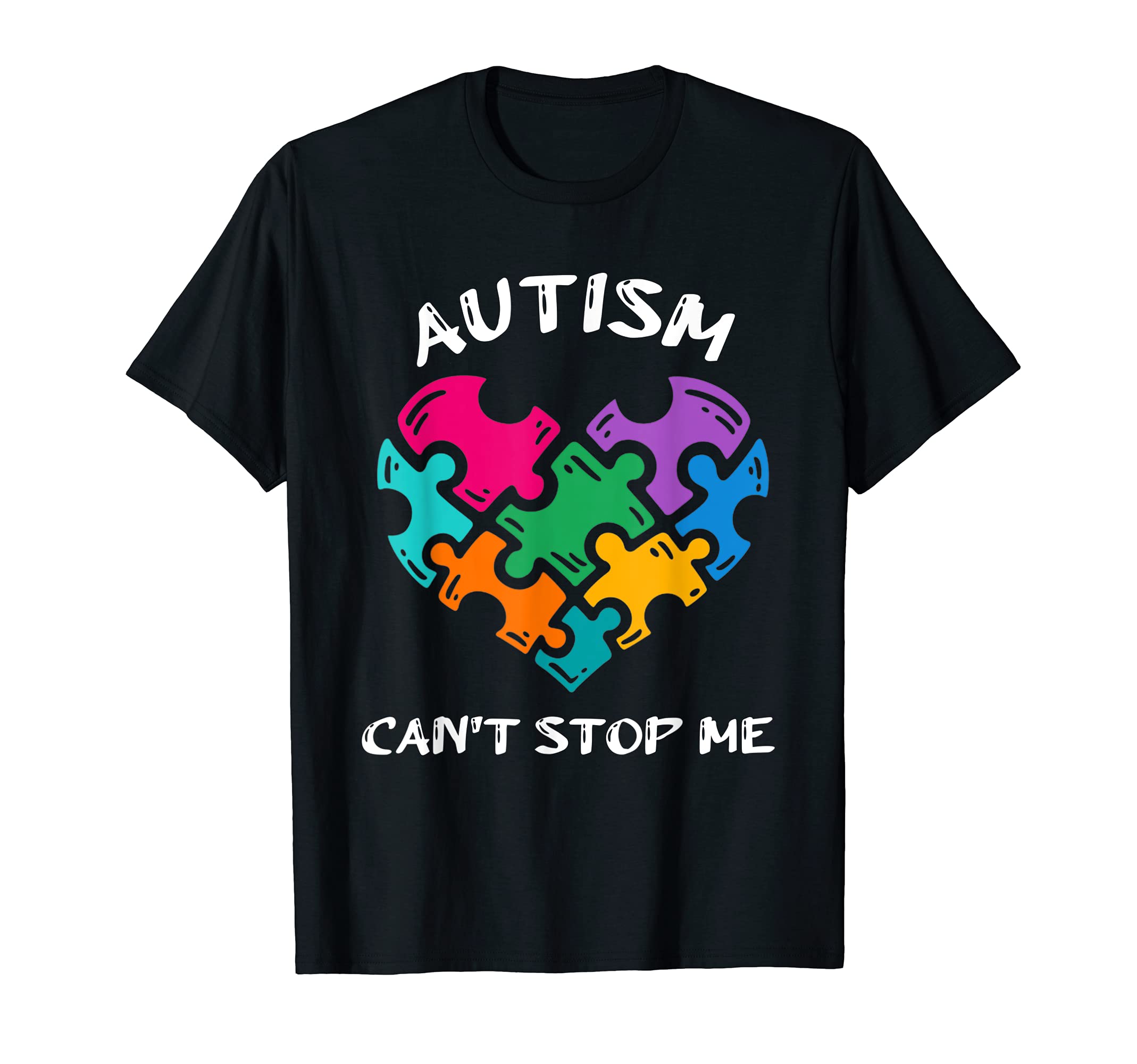 Autism Awareness Shirt Autism Won't Stop Me Puzzle Heart T-Shirt